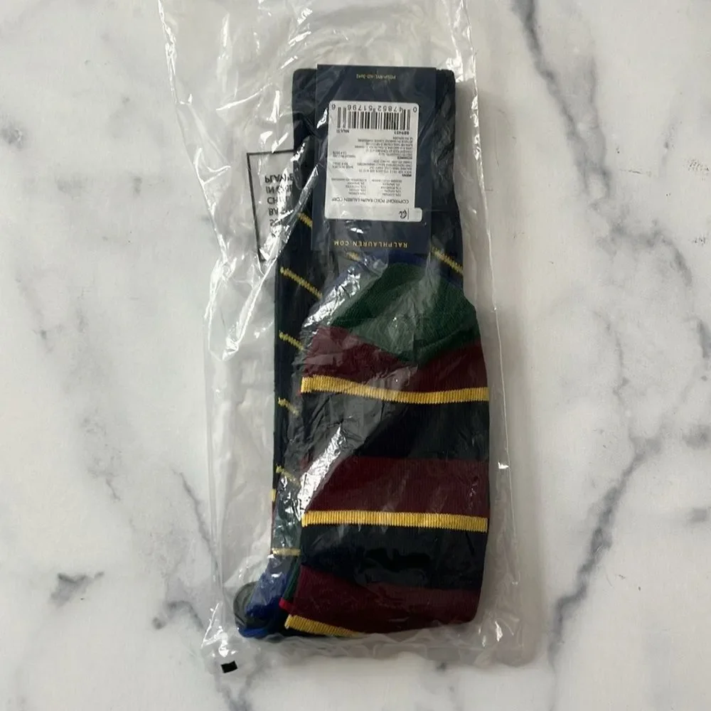 Polo by Ralph Lauren Men's Mismatch Stripes Crew Socks - Multi, Size 10-13, NWT - Picture 5 of 7